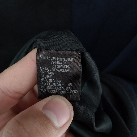 Tahari Dress Womens 4 Black Navy Color Block Tunic 3/4‎ Sleeve Basic Classicore - Picture 4 of 10